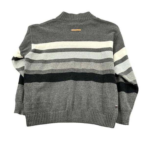 Vintage Phat Farm Sweater Mens XXL Gray Knit Stripe Long Sleeves Dadcore Hip Hop - Picture 5 of 8